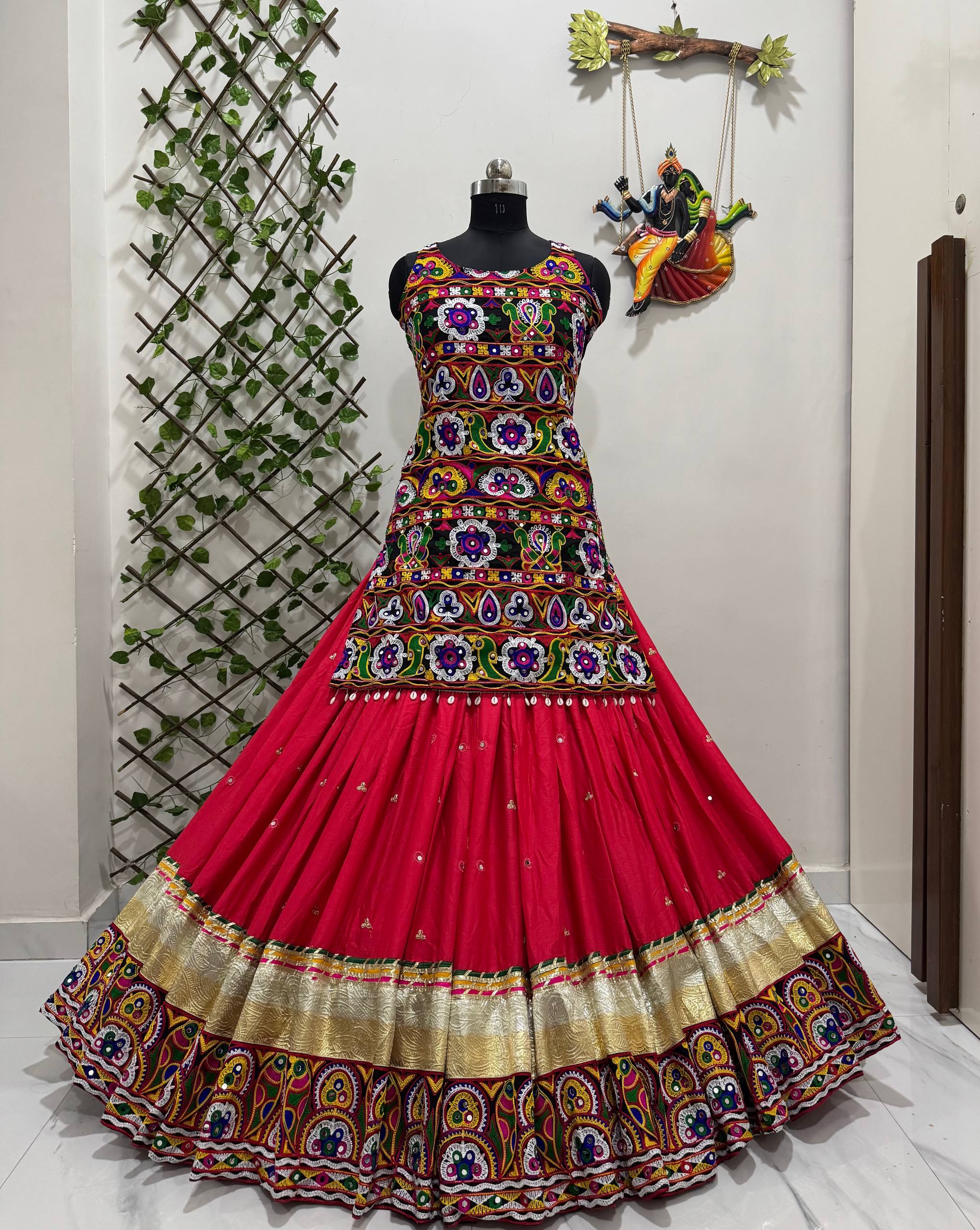 NEW NAVRATRI SPECIAL INDO-WESTERN LEHENGA SET WITH GAMTHI WORK ❤️💐
